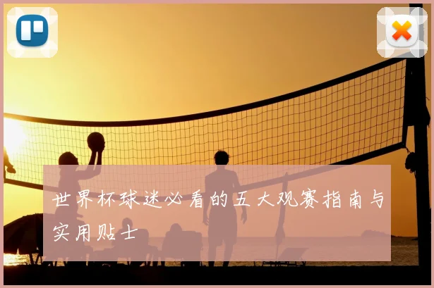 世界杯球迷必看的五大观赛指南与实用贴士